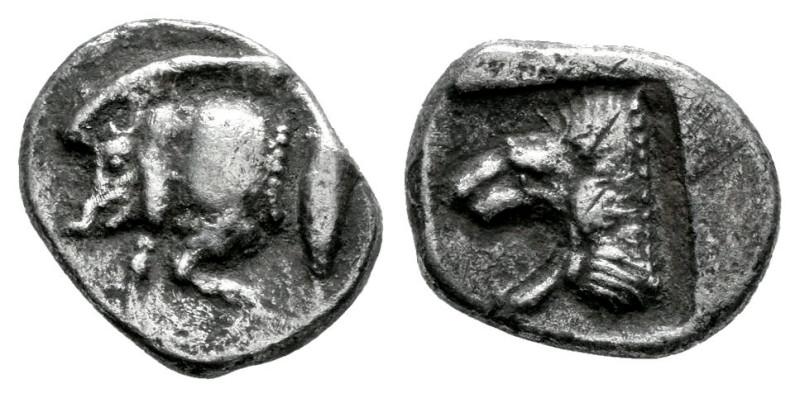 Mysia. Kyzikos. Diobol. 450-400 BC. (Von Fritze-II 9). Anv.: Forepart of boar to...