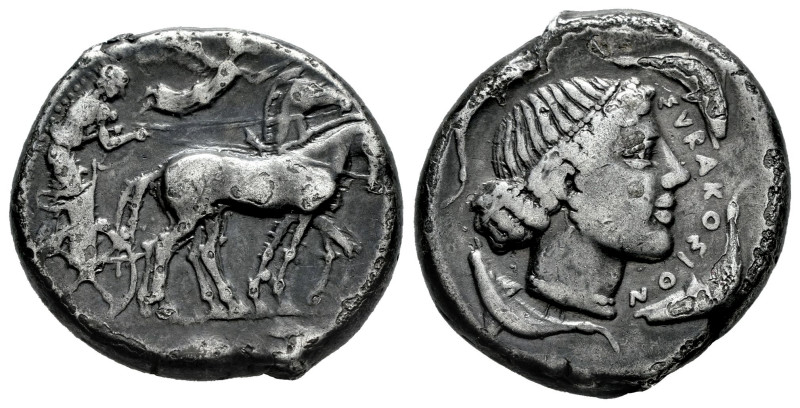 Sicily. Syracuse. Tetradrachm. 450-440 BC. (Boehringer-516 (V271/R367)). (Sng An...