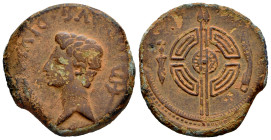 Luco Augusti. Augustus period. Unit. 27BC - 14 AD. Lugo. (Abh-1702). (Acip-3300). Anv.: IMP. AVG. DIVI. F around bare head of Augustus left, caduceus ...
