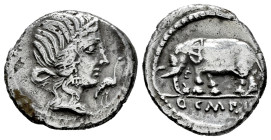 Caecilius. C.Caecilius Metellus Caprarius. Denarius. 125 BC. Rome. (Ffc-203). (Craw-269/1). (Cal-279). Anv.: Head of Roma right, ROMA behind, X below ...