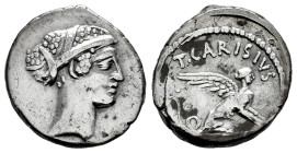 Carisius. T. Carisius. Denarius. 46 BC. Rome. (Ffc-552). (Craw-464/1). (Cal-390). Anv.: Head of the Aphrodisian Sibyl right, back hair in sling. Rev.:...