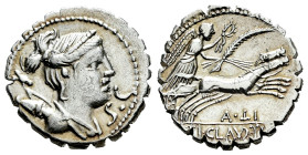 Claudia. Ti. Claudius Nero. Denarius. 79 BC. Auxiliary mint of Rome. (Ffc-567). (Craw-381/1a). (Cal-426). Anv.: Diademed bust of Diana right, bow and ...