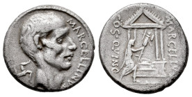 Claudia. P. Cornelius Lentulus Marcellinus. Denarius. 50 BC. Rome. (Ffc-571). (Craw-439/1). (Cal-434). Anv.: Head of the consul, M. Claudius Marcellus...