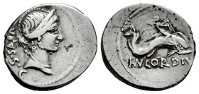 Cordius. Manius Cordius Rufus. Denarius. 46 BC. Rome. (Ffc-598). (Craw-463/3). (Cal-462). Anv.: RVFVS. S. C. behind diademed head of Venus right. Rev....