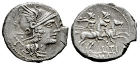 Itia. L. Itius. Denarius. 145 BC. Rome. (Ffc-759). (Craw-209/1). (Cal-627). Anv.: Head of Roma right, X behind. Rev.: The Dioscuri right, stars above....