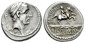 Marcius. C. Marcius Philippus. Denarius. 56 BC. Rome. (Ffc-894). (Craw-425/1). (Cal-962). Anv.: ANCVS below diademed head of Ancus Marcius right, litu...