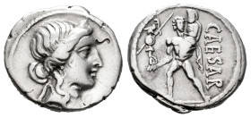 Julius Caesar. Denarius. 47-46 BC. Galia. (Ffc-10). (Craw-458/1). (Cal-644). Anv.: Diademed head of Venus right. Rev.: CAESAR, Aeneas walking Ieft, ca...