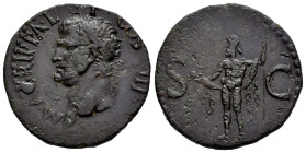 Agrippa. Dupondius. 37-41 AD. Rome. (Spink-1812 como As). (Ric-58). Rev.: S C. Neptune standing to left, holding small dolphin and trident. Ae. 11,07 ...