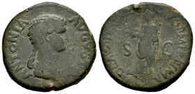 Antonia. Dupondius. 41-50 AD. Rome. (Ric-I 92 Claudius). (Bmcre-166). Anv.: ANTONIA AVGVST(A), draped bust to right. Rev.: TI CLAVDIVS (CAESAR AV)G P ...