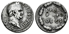 Vespasian. Fourée Denarius. 69-79 AD. Lugdunum. Copying Lugdunum (Lyon) mint. (Ric II-144, obv. legend). (Ric-1131, aureus). (Rsc-525b, obv. legend). ...