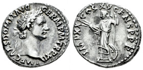 Domitian. Denarius. 90 AD. Rome. (Ric-691). (Bmcre-167). (Rsc-264). Anv.: IMP CAES DOMIT AVG GERM P M TR P X, laureate head right. Rev.: IMP XXI COS X...