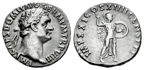 Domitian. Denarius. 90-91 AD. Rome. (Ric-985). Anv.: IMP CAES DOMIT AVG GERM P M TR P VIIII. Laureate head to right. Rev.: IMP XIX COS XIIII CENS PPP....
