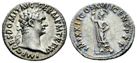 Domitian. Denarius. 95-96 AD. Rome. (Ric-790). (Seaby-290). Anv.: IMP CAES DOMIT AVG GERM P M TR P XV. Laureate head to right . Rev.: IMP XXI COS XVII...