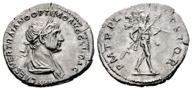 Trajan. Denarius. 113-114 AD. Rome. (Ric-270). (Woytek-520v). (Bmc-537). Anv.: IMP CAES NER TRAIANO OPTIMO AVG GER DAC Laureate and draped bust to rig...