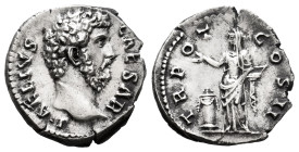 Aelius. Denarius. 137 AD. Rome. (Ric-II 3.2644). (Bmcre-972). (Rsc-53). Anv.: L AELIVS CAESAR, bare head to right. Rev.: TR POT COS II, Pietas standin...