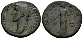 Antoninus Pius. Sestertius. 143-144 AD. Rome. (Ric-716a). (Cohen-426). Anv.: ANTONINVS AVG PIVS P P TR P COS III. Laureate head to left. Rev.: IMPERAT...