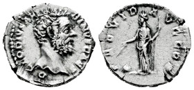 Clodius Albinus. Denarius. 193 AD. Rome. (Ric-1). (Bmcre-38). Anv.: D CLODIVS ALBINVS CAES, bare-head right. Rev.: PROVID AVG COS, Providentia standin...