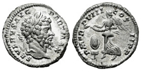 Septimius Severus. Denarius. 200-201 AD. Rome. (Ric-IV 150). (Bmcre-175). (Rsc-454). Anv.: SEVERVS AVG PART MAX, laureate head to right. Rev.: P M TR ...