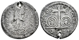 ¿Justinianus I o Justinus II?. 565-578 AD. Anv.: DN IVCTIN-ANYS PF AVG. Diademed, draped and cuirassed bust right. Rev.: VICTORIA AVGGG S. Central cro...