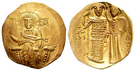 John III Ducas-Vatazes. Emperor of Nicaea. Hyperpyron. 1222-1254 AD. Magnesia. (Doc-5). (Sear-2073). Anv.: Christ enthroned facing, raising hand in be...