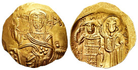 John III Ducas-Vatazes. Hyperpyron. 1232-1254 AD. Magnesia. Emperor of Nicaea. (Doc-62a.2). (Sear-2073). Anv.: Christ Pantokrator enthroned facing; IC...
