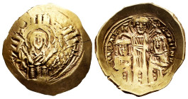 Andronicus II Palaeologus, with Michael IX. Hyperpyron. 1303-1320 AD. Thessalonica. (Doc-480/87). (Sear-2396). Anv.: Half-length figure of the Virgin ...