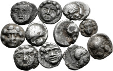 Lot of 11 coins from Ancient Greece. Containing different values from Ionia, Miletos and Pisidia, Selge. Ag. TO EXAMINE. Choice F/VF. Est...120,00. 
...