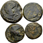 Lot of 4 different Iberian bronzes, Kastilo (2), Ilici and Gadir. TO EXAMINE. Choice F/Almost VF. Est...180,00. 

Spanish description: Lote de 4 bro...