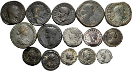 Lot of 15 different coins from the Roman Empire. Denarii, Antoninians and Sestertii. TO EXAMINE. Almost VF/VF. Est...750,00. 

Spanish description: ...