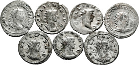 Lot of 7 coins from the Roman Empire. Antoninianos of the Emperor Gallien, with a great variety of reverses and mints. Includes some rare. Ag/Bi. TO E...