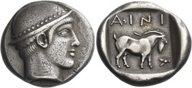 Aenus
Tetradrachm circa 469/8-467/6, AR 16.13 g. Head of Hermes r., wearing causia with pelleted rim. Rev. AINI Goat standing r.; in lower r. field, ...