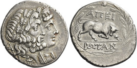 Epirus, The Epirote Republic
Didrachm circa 234-168, AR 9.60 g. Jugate heads r. of Dodonean Zeus and veiled Dione, wearing respec­tively oak-wreath a...