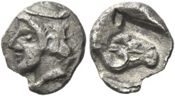 Arcadia, Phenus
Twenty-fourth of stater circa 480-470, AR 0.60 g. Head of Hermes l., wearing petasus. Rev. Ram’s head r. within incuse square. BCD Pe...