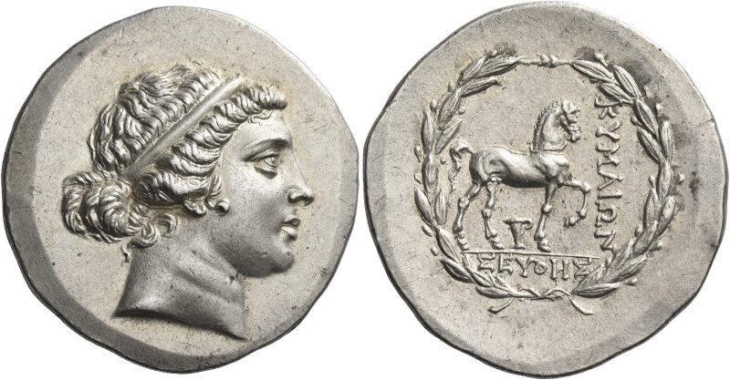 Aeolis, Cume
Tetradrachm magistrate Seuthes, circa 160-150, AR 16.70 g. Diademe...