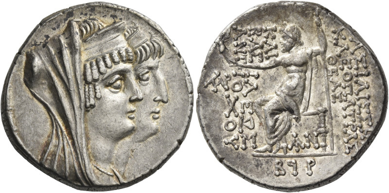 Cleopatra Thea and Antiochus VIII, 125 – 121
Tetradrachm, Damascus 122-121, AR ...