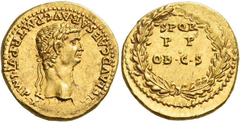 Claudius augustus, 41 – 54
Aureus 46-47, AV 7.78 g. TI CLAVD CAESAR·AVG·P·M·TRP...