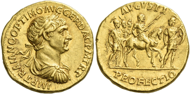 Trajan, 98 – 117
Aureus 114, AV 7.14 g. IMP TRAIANO OPTIMO AVG GER DAC P M TR P...