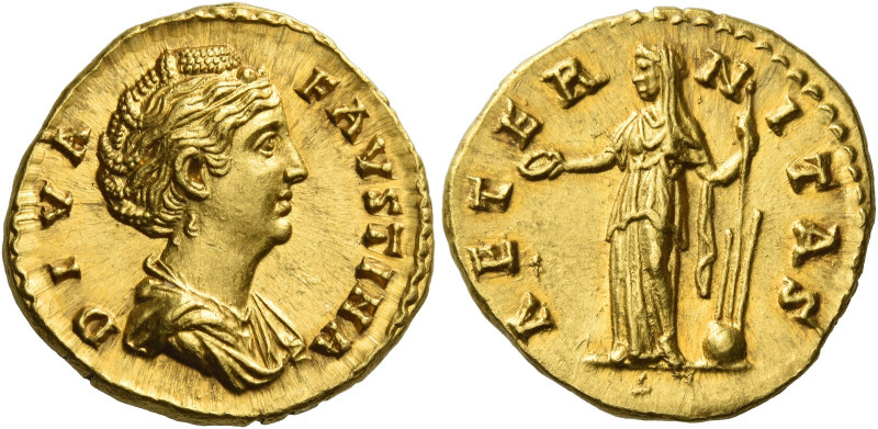 Faustina I, wife of Antoninus Pius
Diva Faustina. Aureus after 141, AV 7.29 g. ...