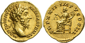 Marcus Aurelius augustus, 161 – 180
Aureus 167-168, AV 7.28 g. M ANTONINVS AVG – ARM PARTH MAX Laureate head r. Rev. TR P XXII IMP V COS III Aequitas...