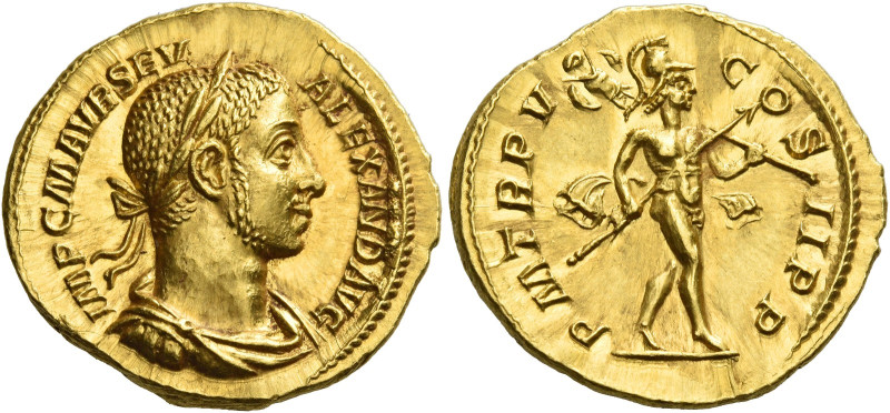 Severus Alexander, 222 – 235
Aureus 226, AV 6.15 g. IMP C M AVR SEV – ALEXAND A...