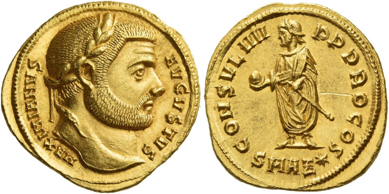 Maximianus Herculius, 286 – 308
Aureus, Antiochia circa 293-295, AV 5.31 g. MAX...