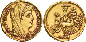 Constantine I, 307 – 337
Divus Constantine I. Solidus, Constantinople circa 337 – 340, AV 4.45 g. DIVVS CONSTANTI - NVS AVG PATER AVGG Veiled head r....