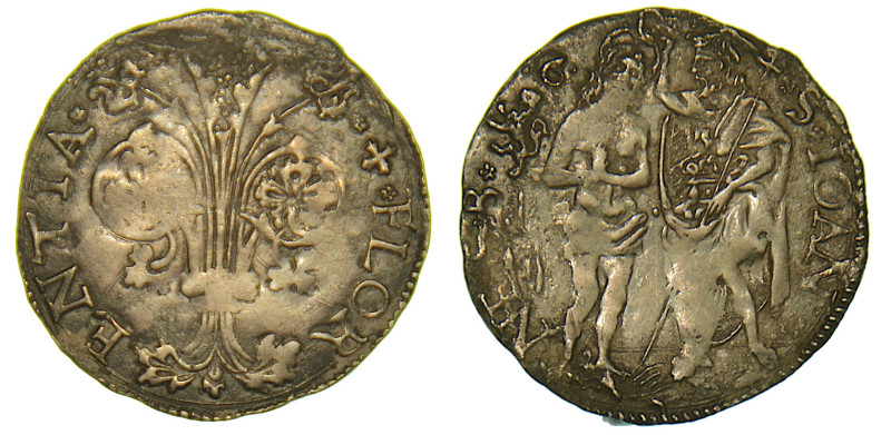FIRENZE. REPUBBLICA, SECOLO XIII-1532. Barile da 10 Soldi, simbolo Giovan Battis...