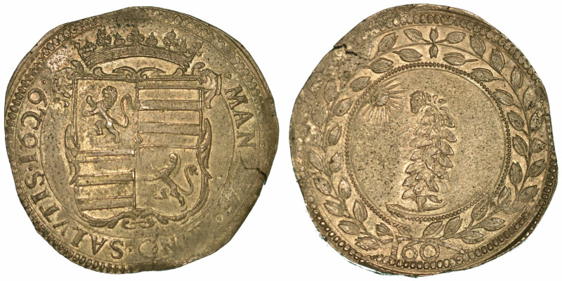 MANTOVA. ASSEDIO AUSTRO-SPAGNOLO, 1629-1630. Scudo del fiore da 160 soldi 1629....