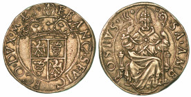 MILANO. FRANCESCO II SFORZA, 1521-1535. Testone.

Stemma inquartato con l’aquila e la biscia, sormontato dalla corona da cui escono rami di palma e ...
