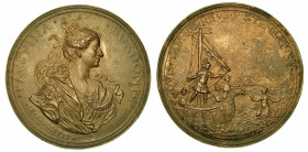 VENEZIA. FAUSTINA HASSE BORDONI, 1700-1781. Medaglia in bronzo 1723.

Busto a destra con capelli annodati sulla schiena da nastro. R/ Una Sirena, em...