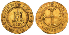 GENOVA. DOGI BIENNALI E GOVERNATORI DELLA REPUBBLICA, 1528- 1797. SERIE DELLA II FASE, 1541-1637. Doppia 1587.

+ DVX (stella) ET (stella) GVB (stel...