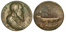 GENOVA. Andrea Doria, 1468-1560. Medaglia in bronzo.

Busto a d. di Andrea Doria. R/ Nel campo una galera con i rematori; in primo piano, una barca ...
