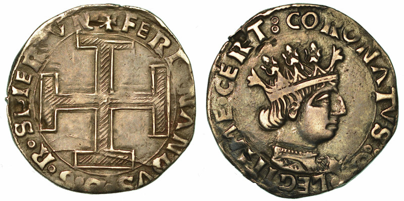 NAPOLI. FERDINANDO I D'ARAGONA, 1458-1494. Coronato.

Croce. R/ Busto coronato...