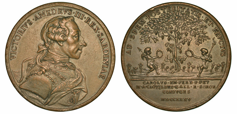 REGNO DI SARDEGNA. VITTORIO AMEDEO III DI SAVOIA, 1773-1796. Medaglia in bronzo ...